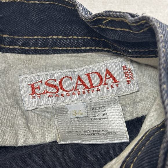 Vintage ESCADA by Margaretha Ley High Rise Jeans 80s Anchor Stars Nautical Sz 34 - Picture 6 of 15